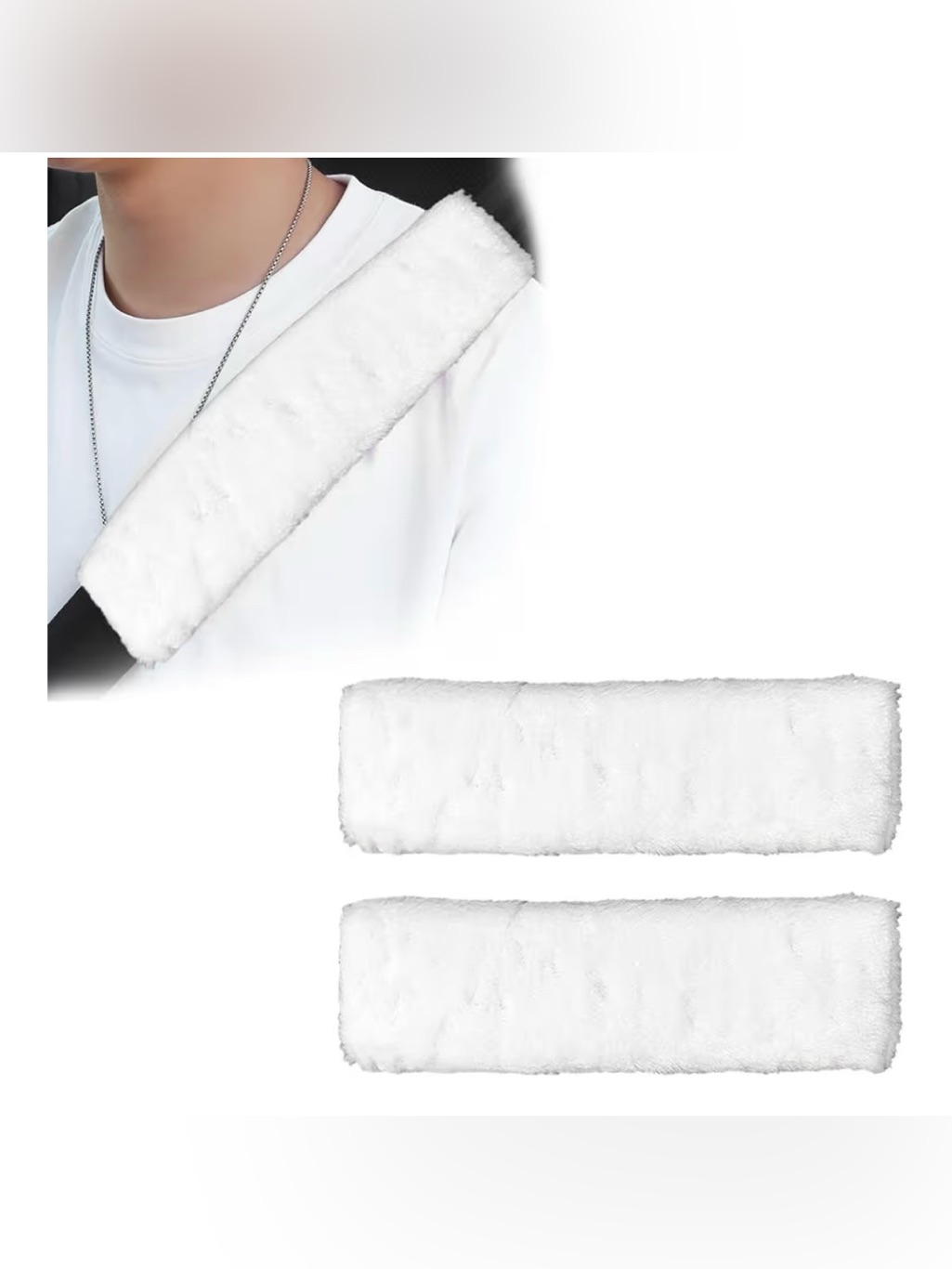 2 Pcs Seat Belt Shoulder Pads Soft Fluffy Plush Seat Belt Shoulder Strap Covers